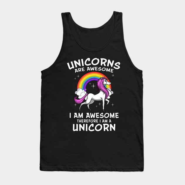 Unicorns Are Awesome Tank Top by underheaven